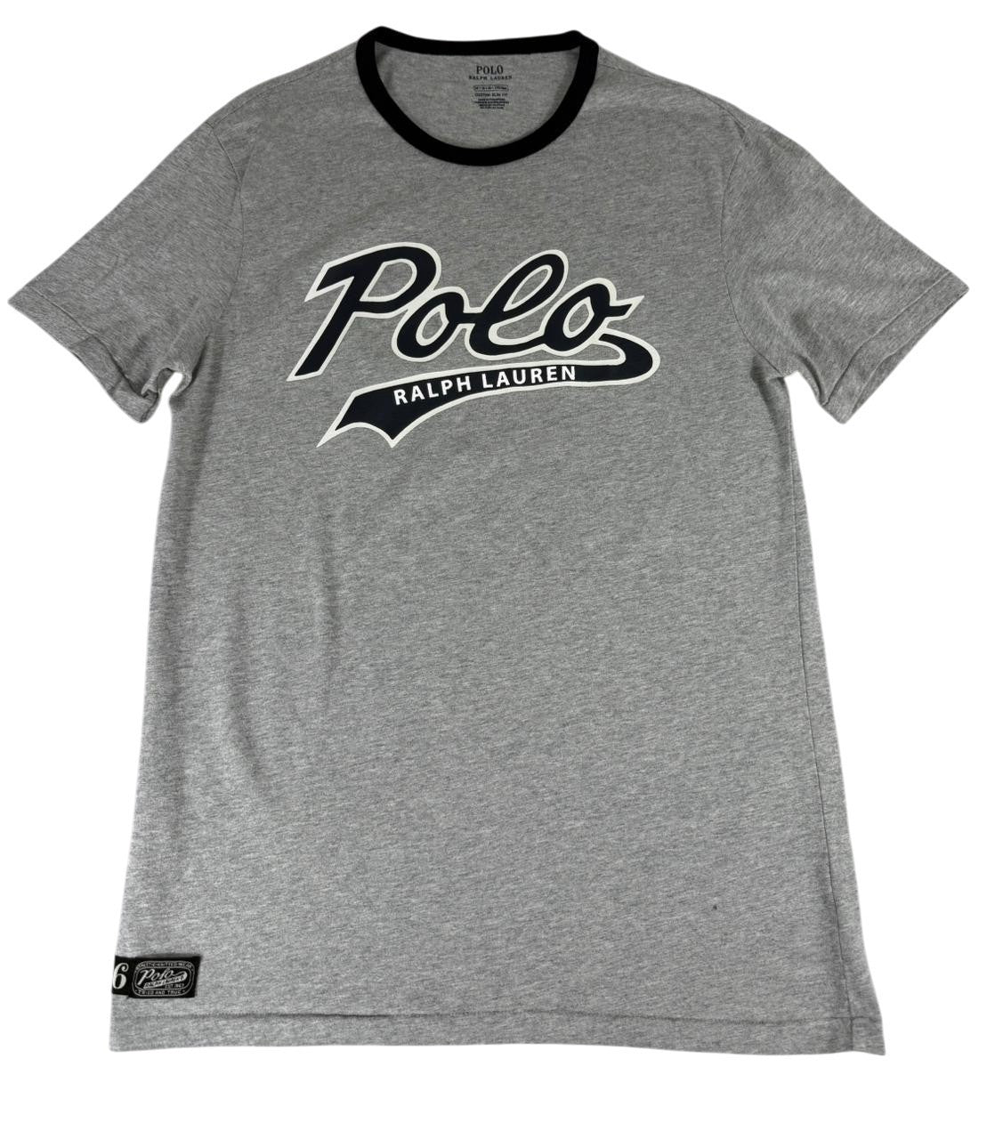 Polo Ralph Lauren Men's Custom Slim Fit T-Shirt Gray Logo Graphic Size Medium