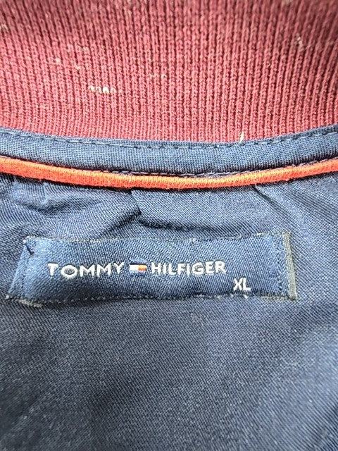 Tommy Hilfiger Men Burgundy Polo Shirt XL Cotton Tagless Solid