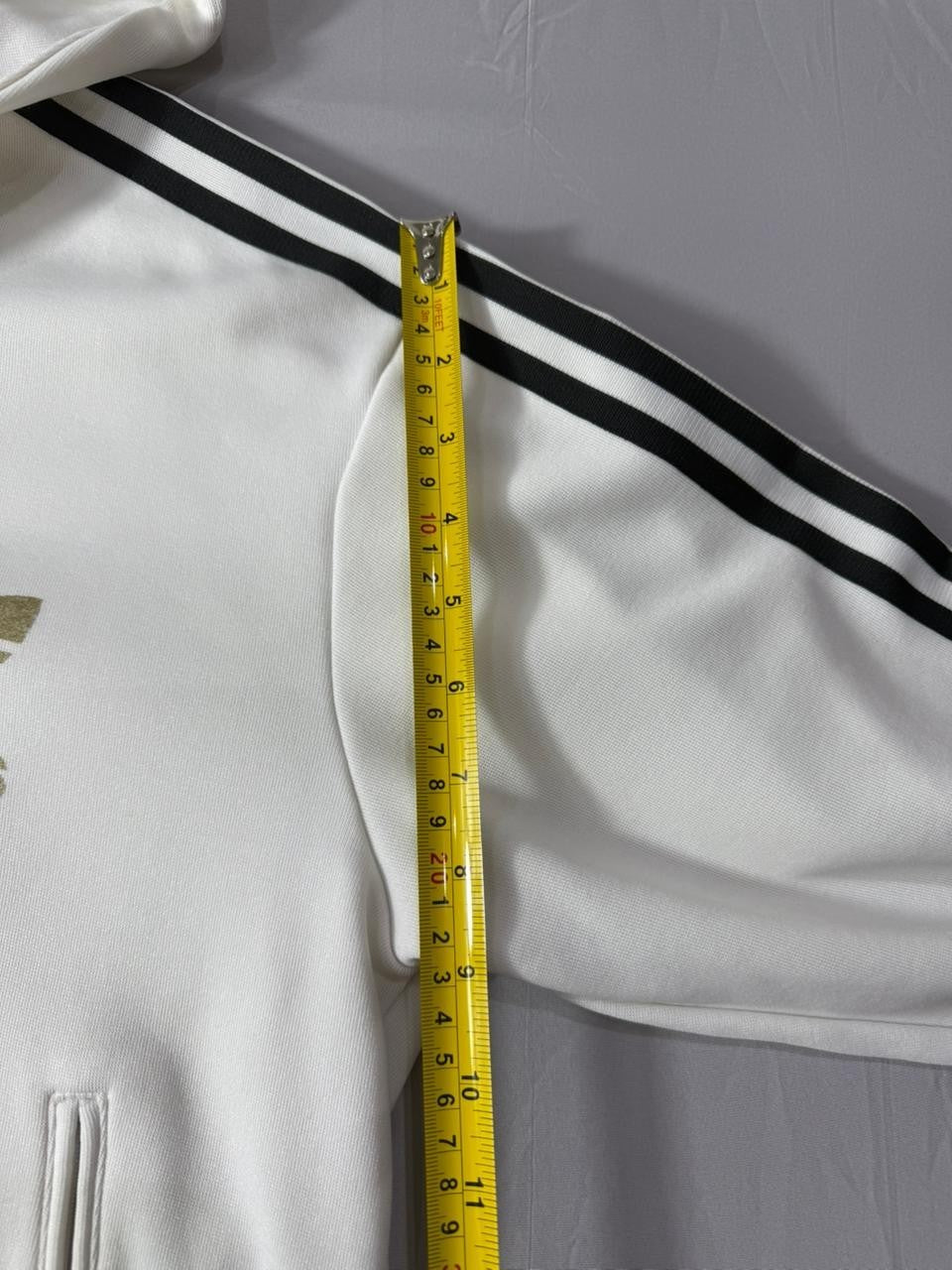 Adidas Originals White Zip Hoodie Men's Large Trefoil Logo Full Zip Jacket
