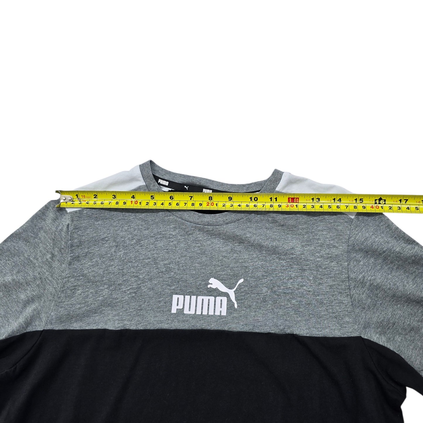 PUMA Men's Black Gray Colorblock Tee Regular Fit New