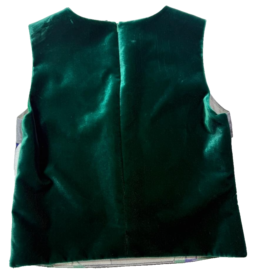 BNWT Armani Collezioni Sleeveless Top With Geometric Patch Work - Size 44