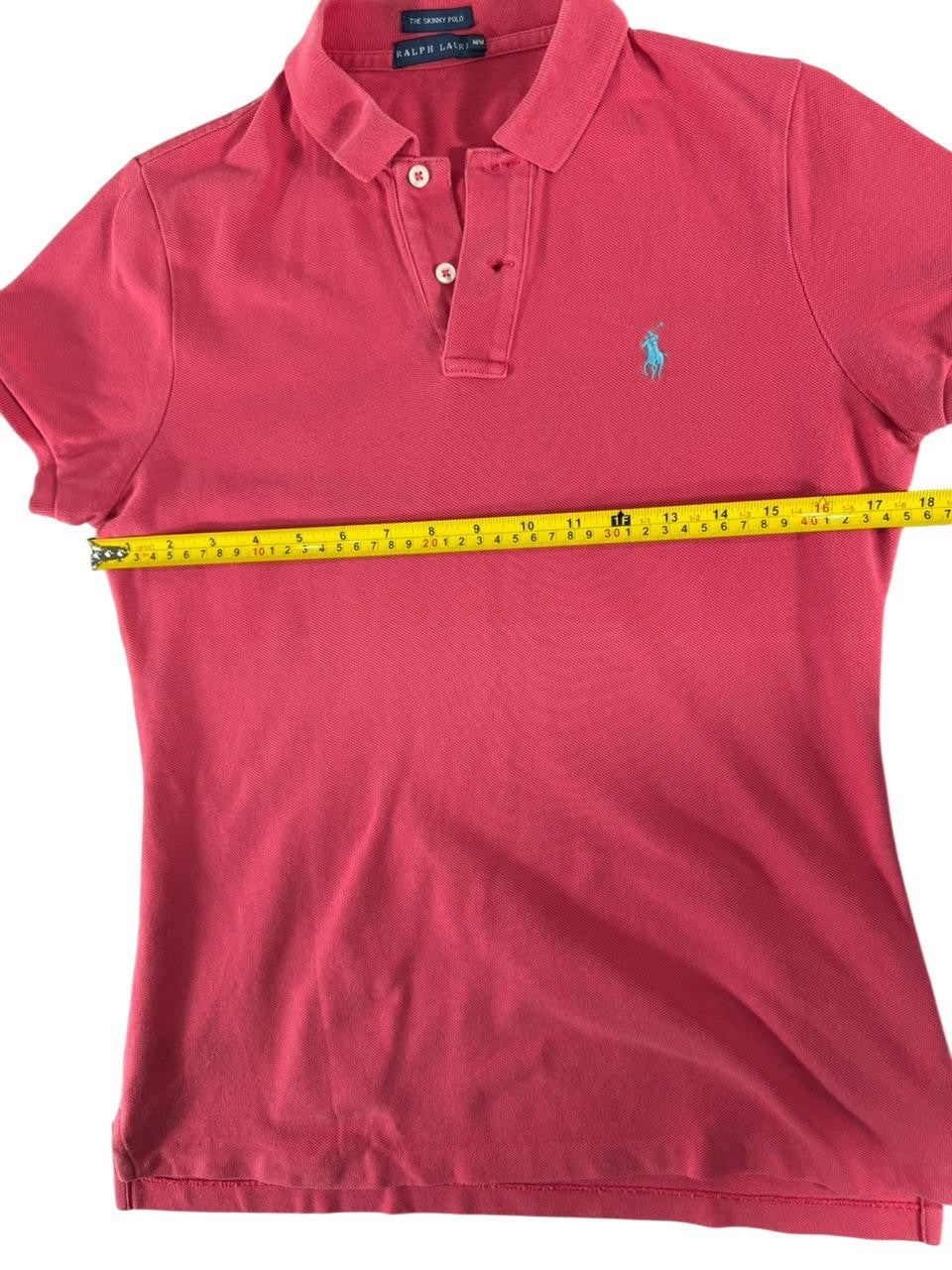 Polo Ralph Lauren Women's Skinny Fit Polo Shirt Pink Short Sleeve Size Medium