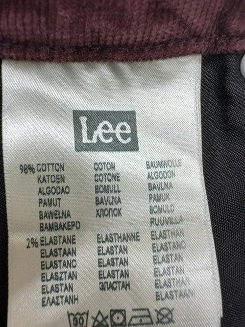 Lee Boys Maroon Straight Leg Jeans Size Kids Mid Rise Button Closure