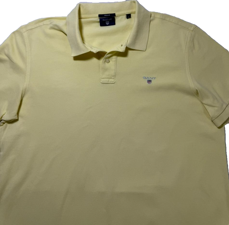 Gant Men's Regular Fit Pique Polo Shirt Yellow Size L