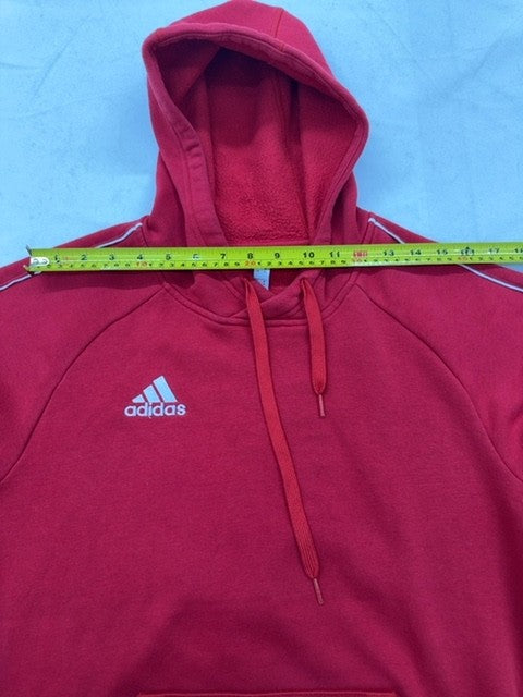 Adidas Men's Red Pullover Fleece Hoodie M Regular Drawstring