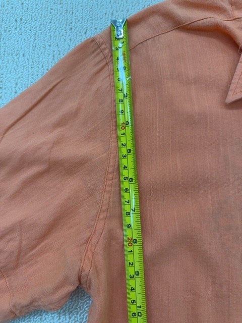 Diesel Men's Orange Short Sleeve Button-Down Shirt Size M Regular