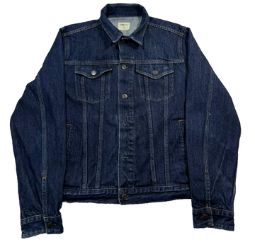 Gap 1969 Men'S Dark Wash Denim Jacket Camouflage Camo Liner Trucker Style Size M