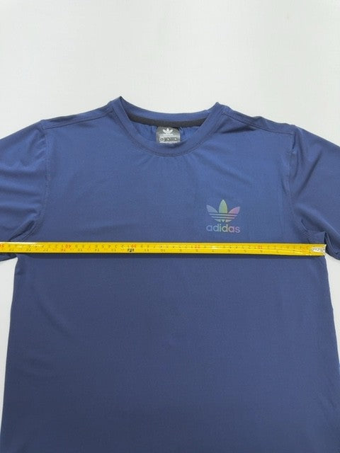 adidas Boys Blue Sports T-Shirt Youth L Tagless Crew Neck 100% Polyester
