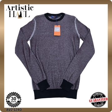 Trussardi Jeans Unisex Purple Cotton Crewneck Sweater S Italy Long Sleeve