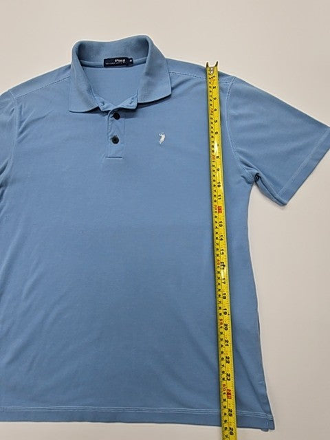 Polo Hombre Azul Claro Logo Botón Polo Talla M Excelente