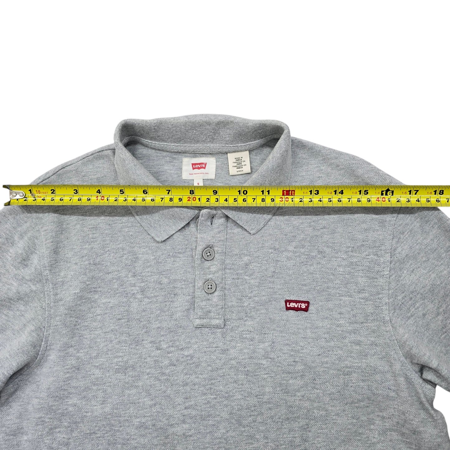 Levi's Men's Gray Polo Short Sleeve Size S Batwing Logo