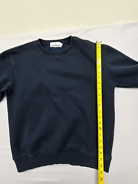 Stone Island Navy Crewneck Sweatshirt Raglan Organic Cotton Fleece Men's