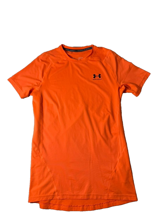 Under Armour Men's Orange T-Shirt – Size S, Short Sleeve