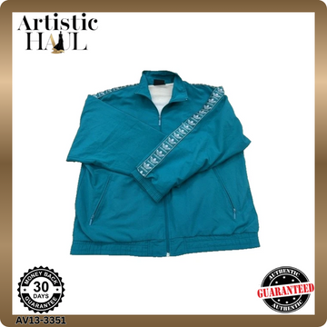 Adidas Unisex Track Jacket Turquoise Three Stripe Retro Nylon D8 F192