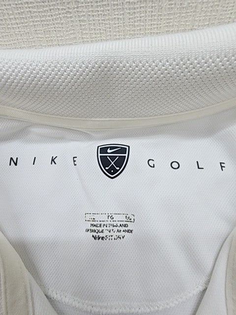 Nike Golf Unisex White Short Sleeve Polo Shirt Size TG Golf Pique