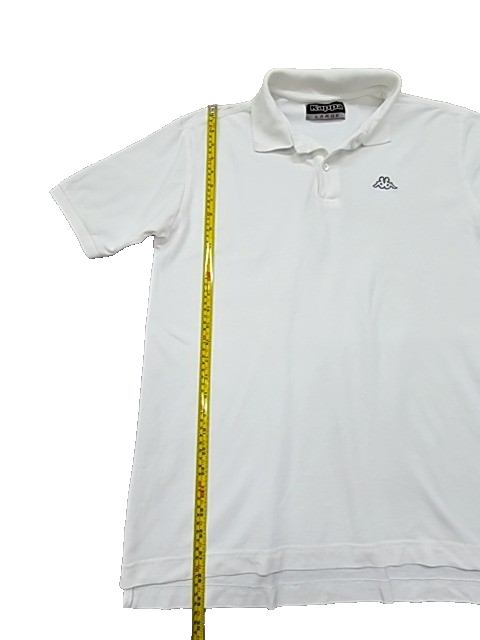 Kappa Men's White Polo Shirt Large 100% Cotton Short Sleeve