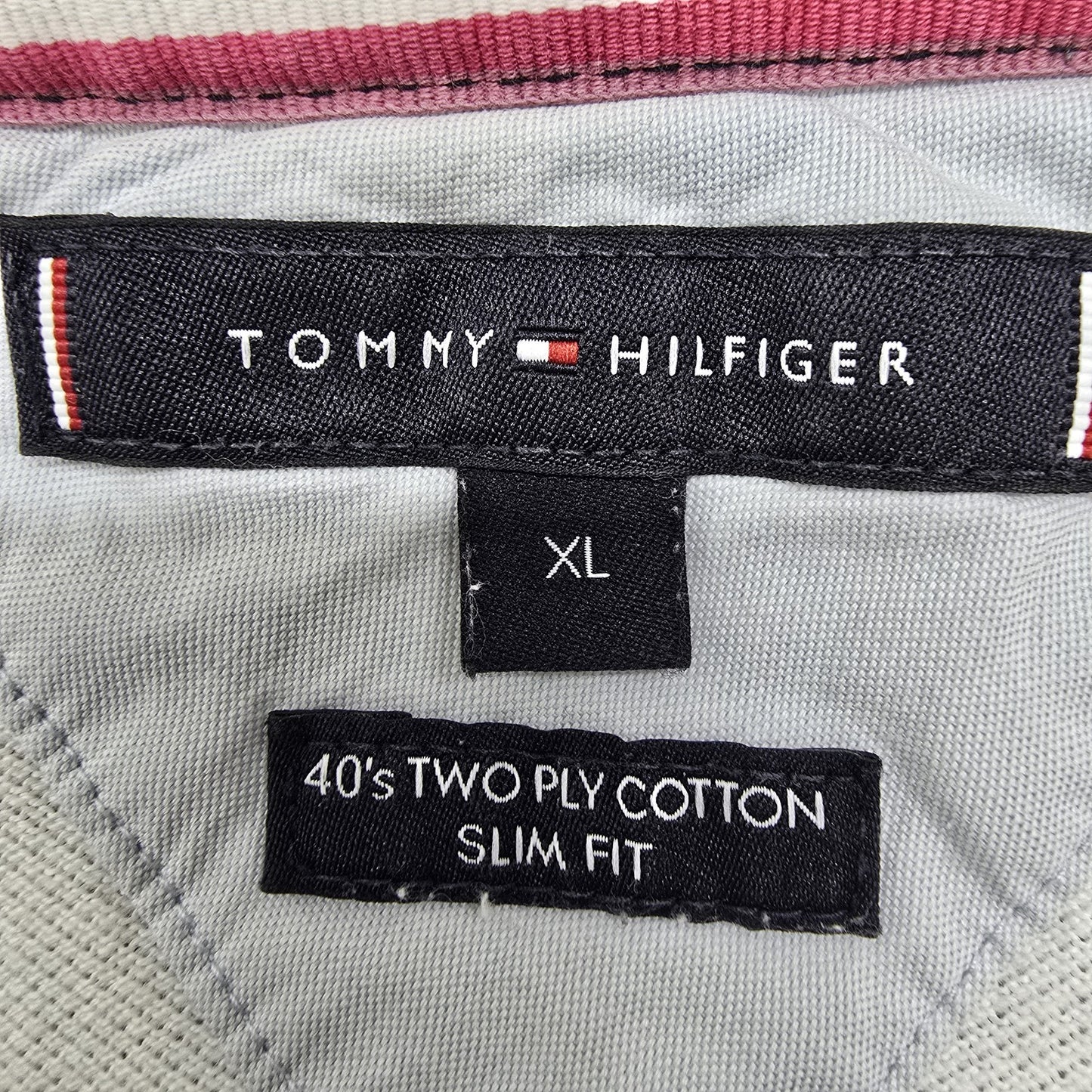 Tommy Hilfiger Men's White Slim Fit Polo Shirt XL Cotton