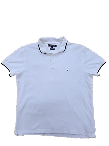 Tommy Hilfiger Men's White Pique Polo Shirt Short Sleeve M Regular Fit