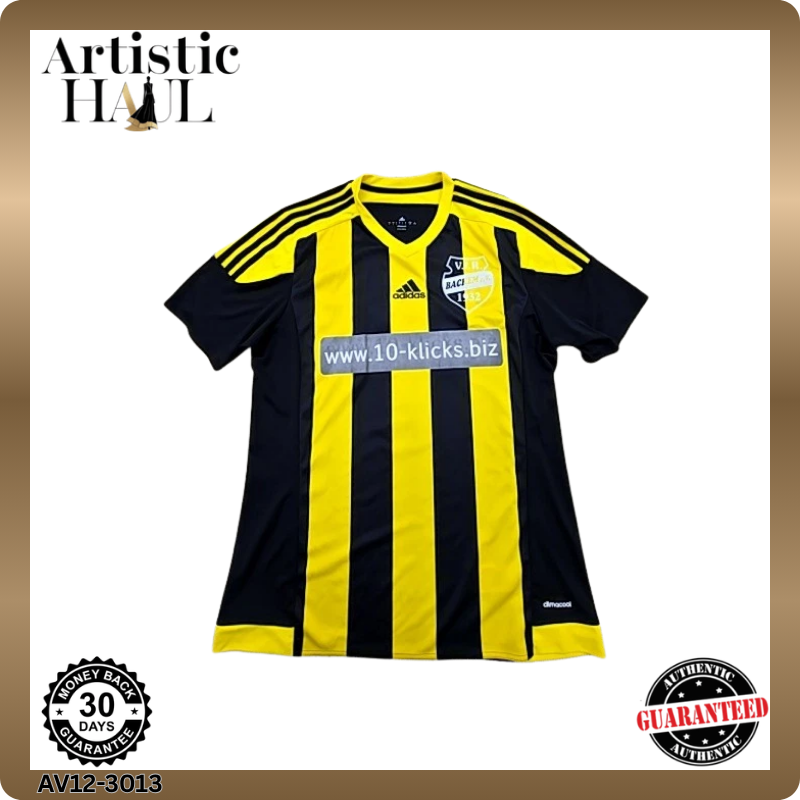Adidas Men's Yellow Black Striped Soccer Jersey(#7) L Climacool