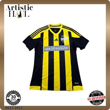 Adidas Men's Yellow Black Striped Soccer Jersey(#7) L Climacool