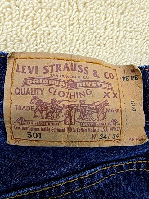 Levi's Men's 501 Indigo Straight Denim Jeans Size 34x34 NWOT