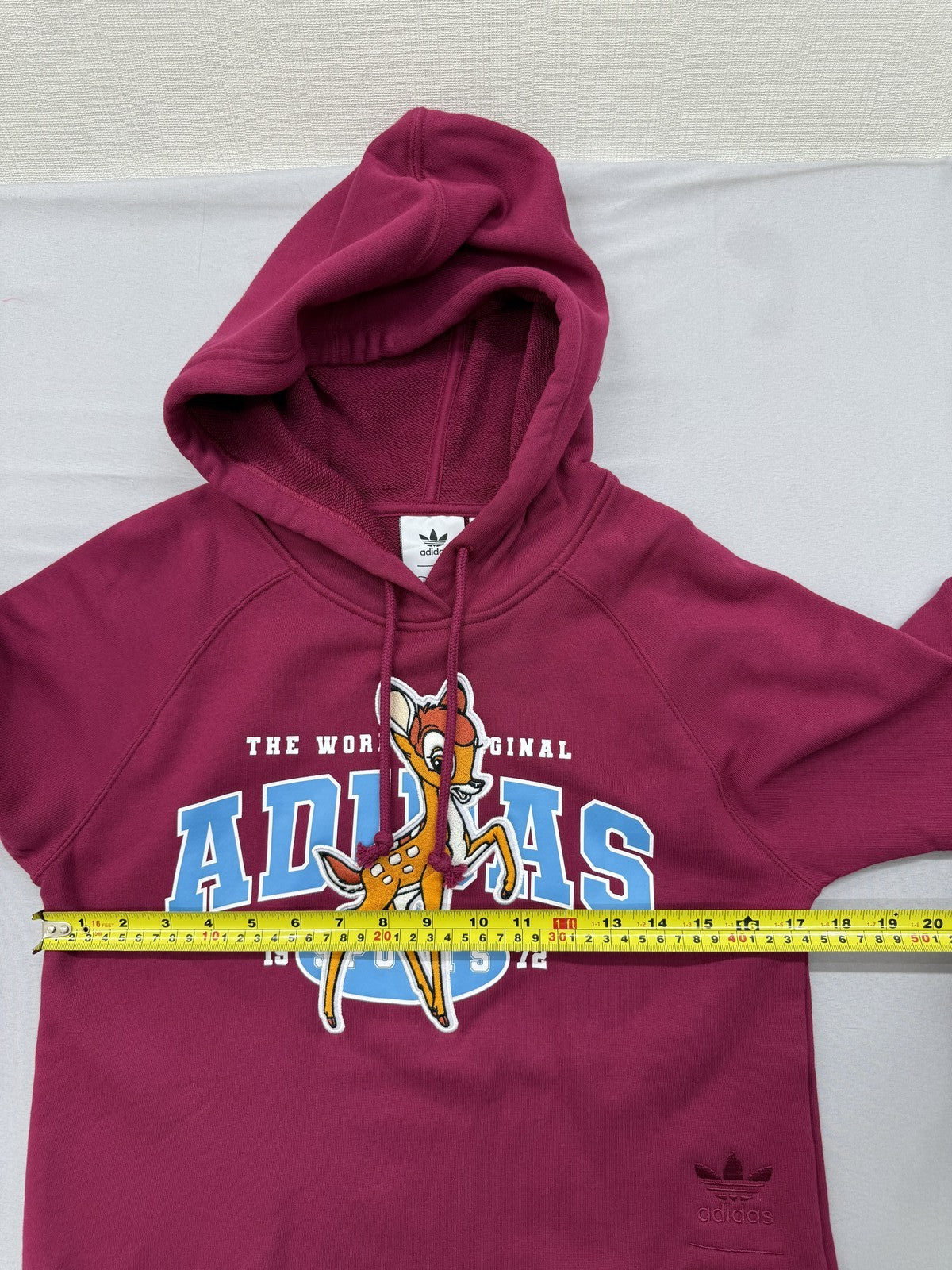 Adidas Disney Bambi Maroon Cropped Hoodie Women's L Originals