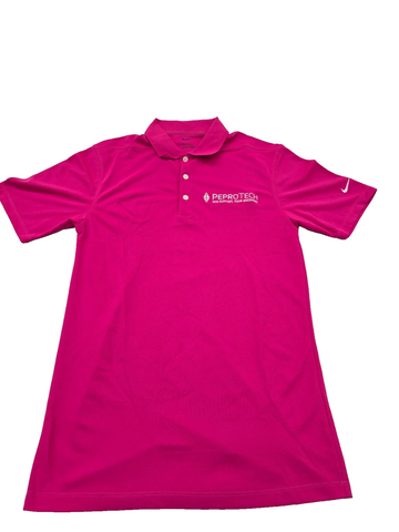 Nike Dri Fit Polo Shirt Pink Logo Embroidered XS Short Sleeve Vietnam