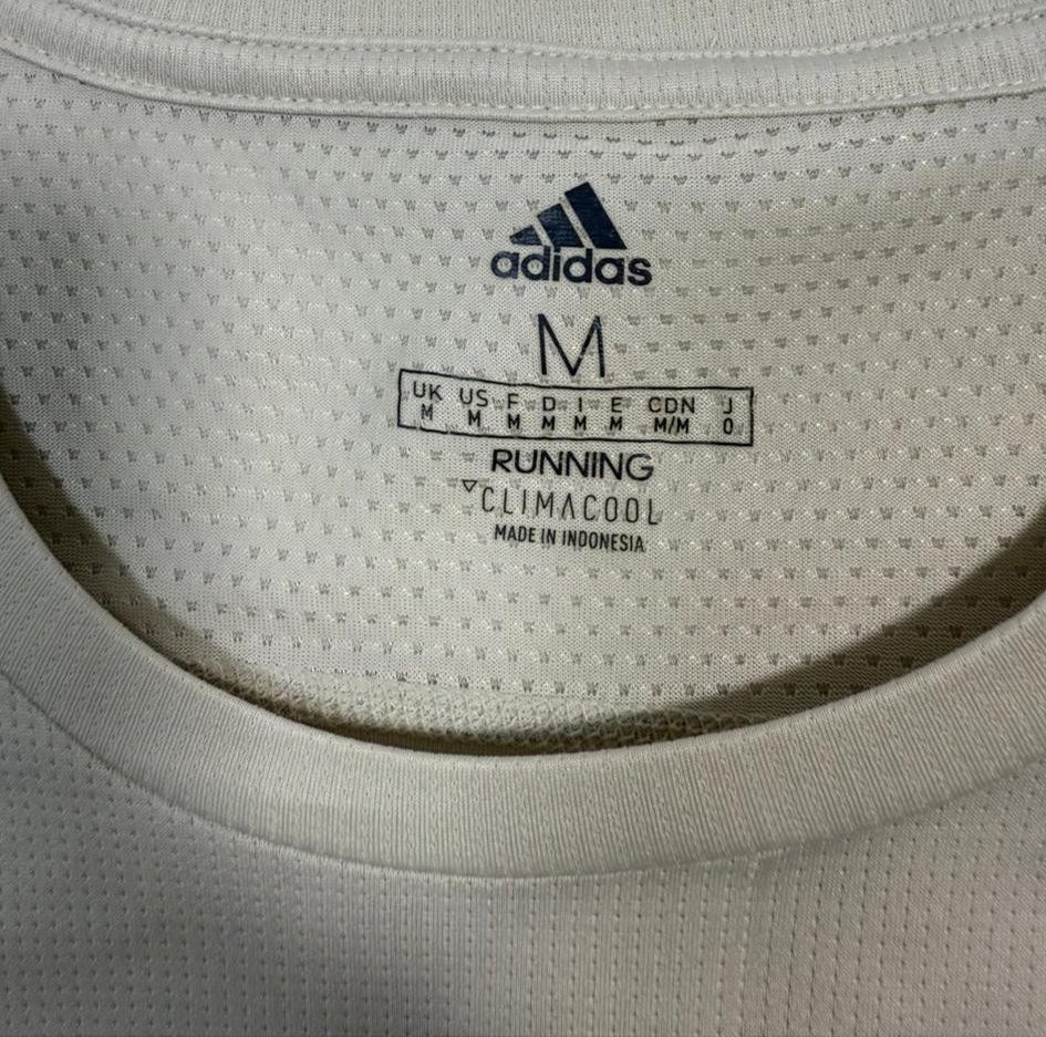 Adidas Men's Light Grey Running Climacool Performance T-Shirt 3-Stripe M
