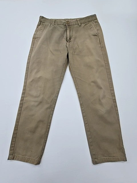 Polo Men's Khaki Regular Fit Button Closure Pants Size 32 Waist 100% Cotton
