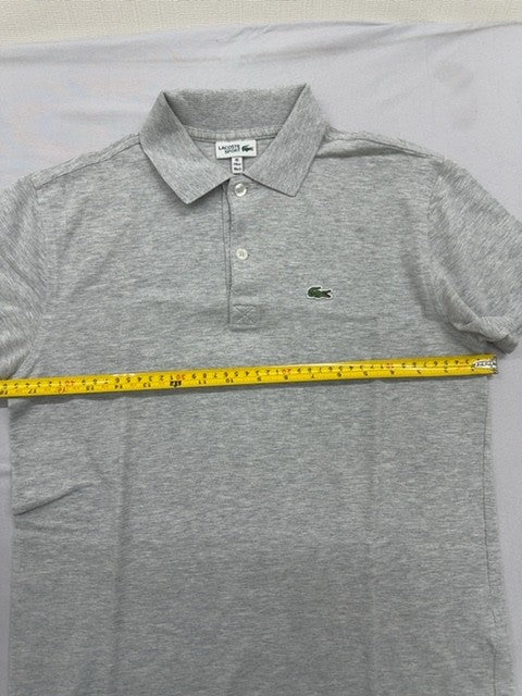 Lacoste Sport Men's Gray Short Sleeve Polo Shirt Cotton Casual Logo