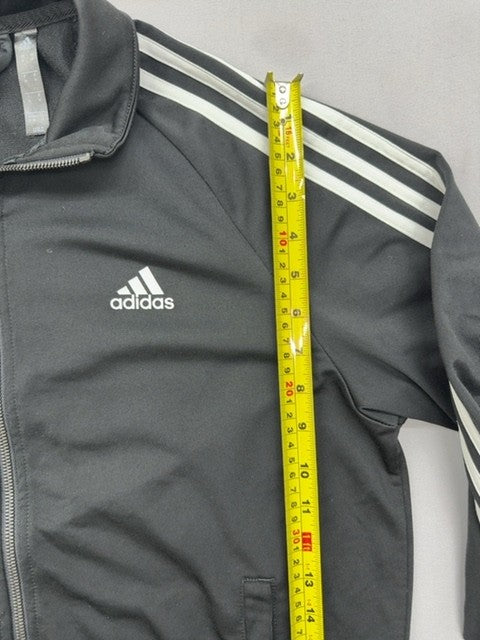 Adidas Men's Black 3-Stripes Full-Zip Track Jacket M