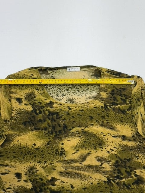 Noi&Mi Unisex Gold Olive Safari Animal Print Long Sleeve Tee Size M/L New