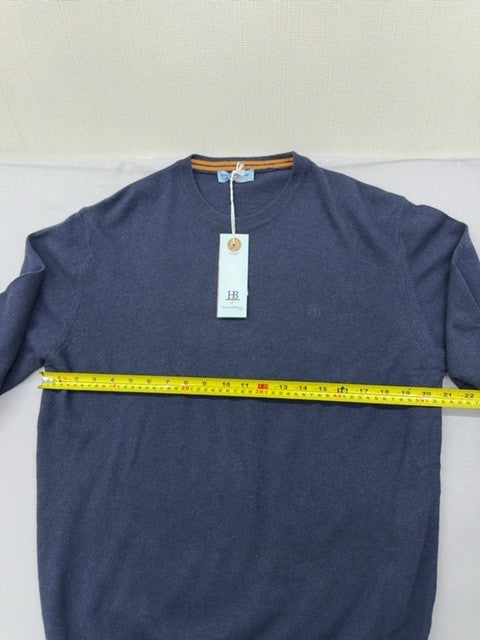 Harmont & Blaine Navy Blue XL Men's Crew Neck Sweater Orange Contrast