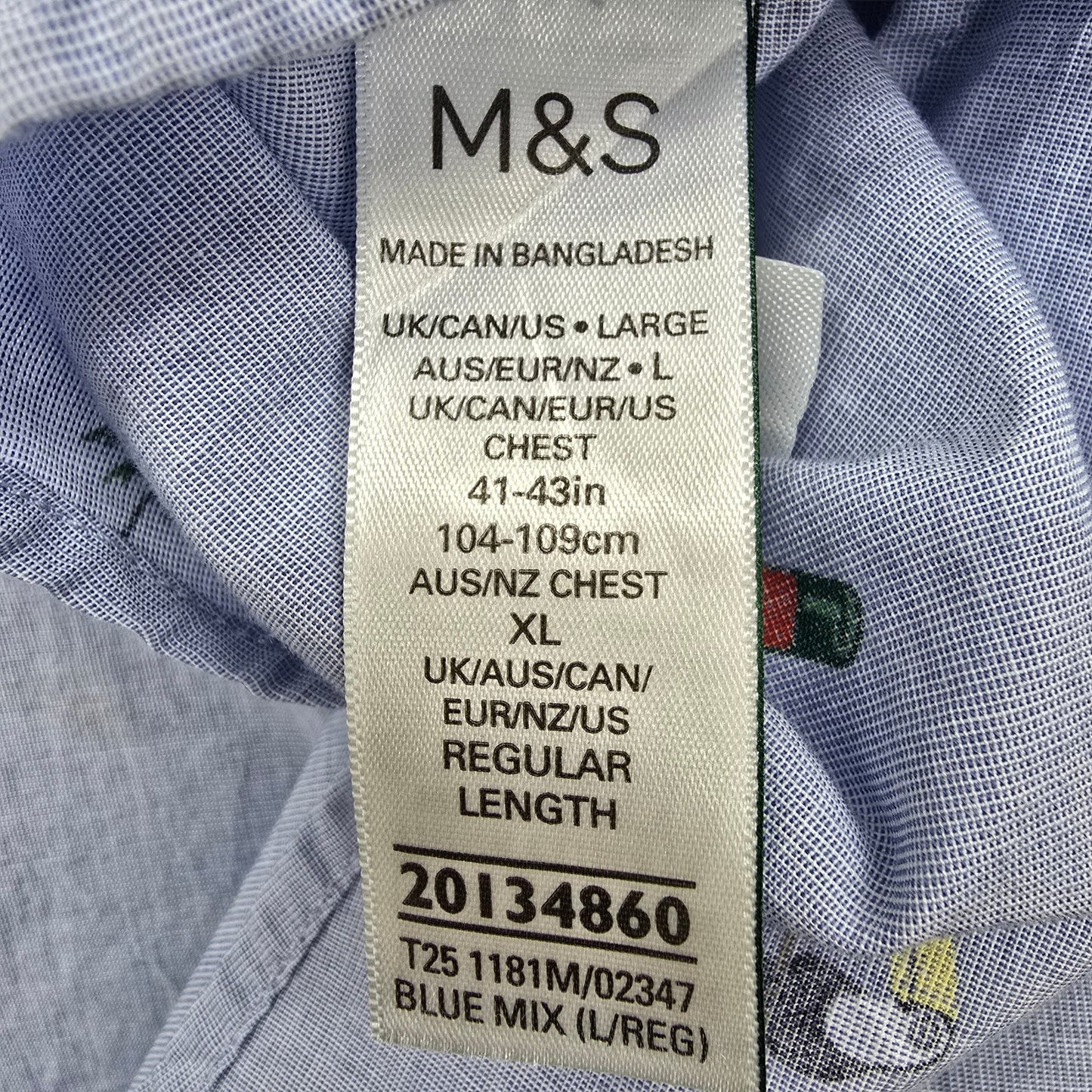 M&S Men Blue Shirt size L product image 4