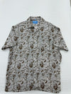 D'Urban Men's Beige Shirt – Size L, Floral, Short Sleeve