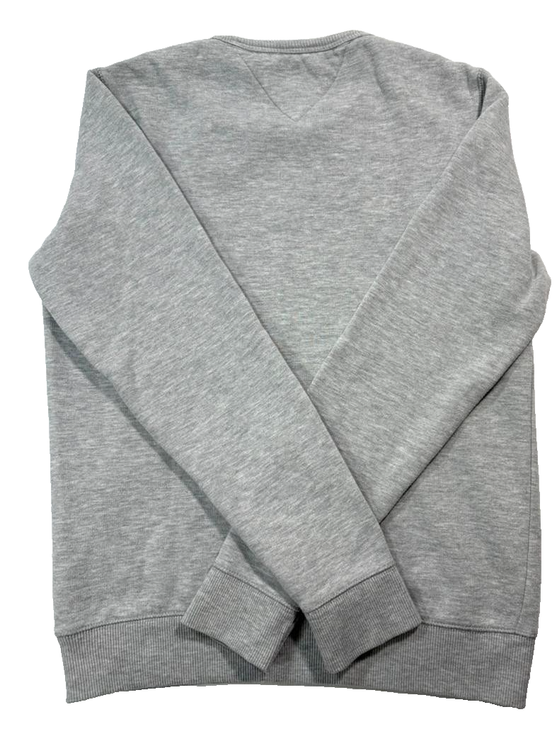 Tommy Hilfiger Men's Flag Patch Fleece Sweatshirt In Light Grey Heather - S