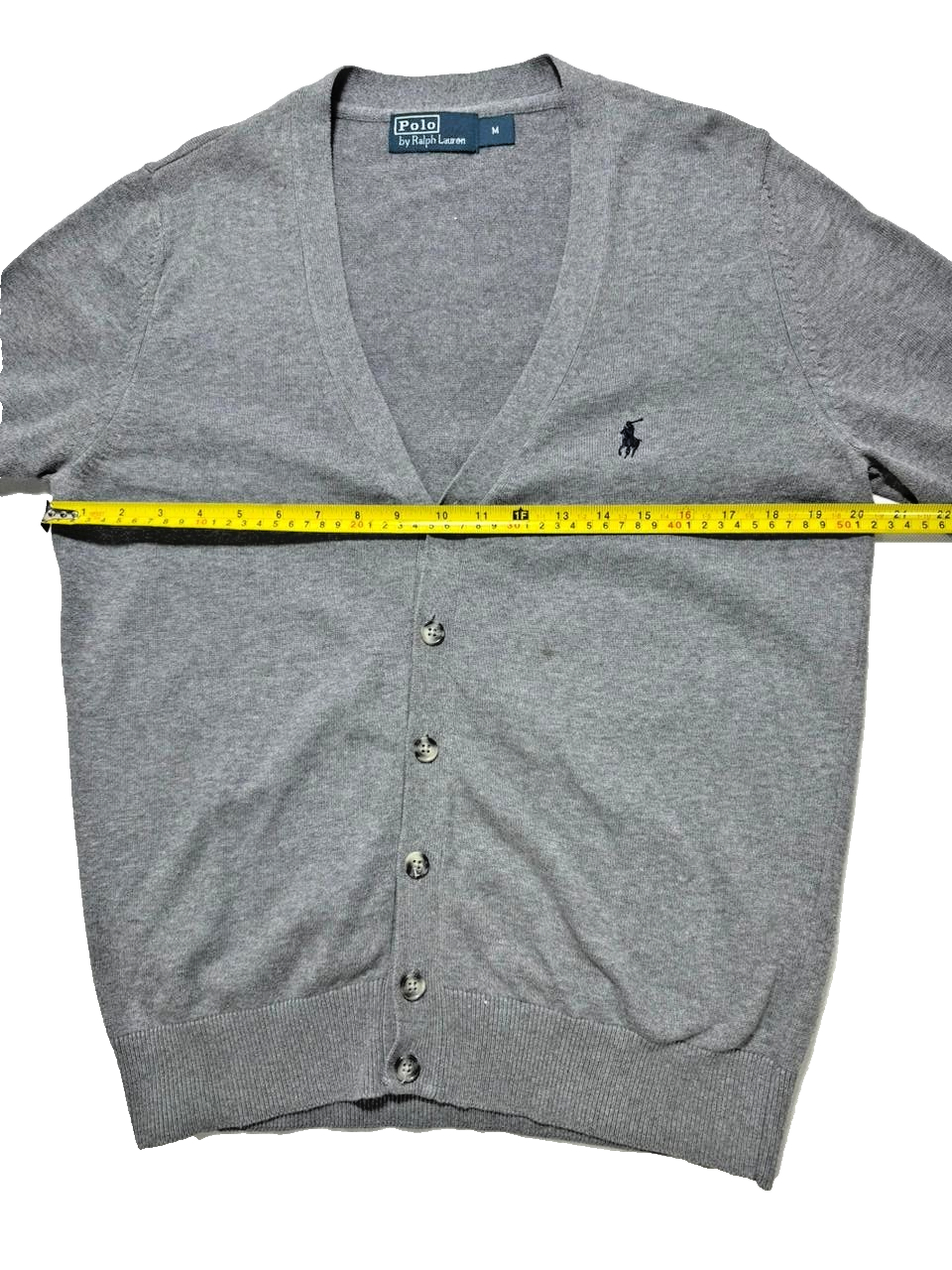 Polo Ralph Lauren Knit Grey Cardigan Sweater Vintage - Size M