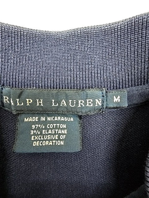 Ralph Lauren Unisex Navy Polo Shirt Short Sleeve Button Cotton M