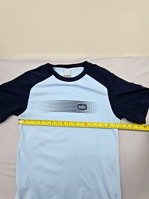 Nike Men's S Light Blue/Navy Raglan Short Sleeve Crewneck Tee