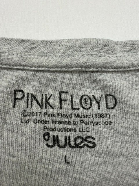 Pink Floyd Unisex Gray Graphic Print T-Shirt Crew Neck Size L Regular