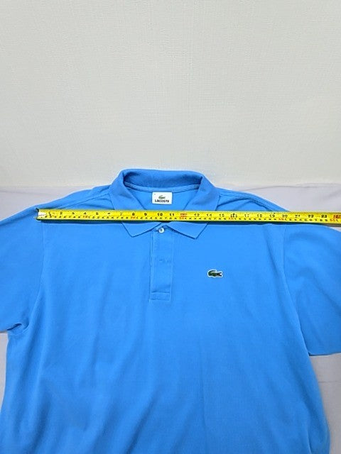 Lacoste Blue Polo Shirt Men's Size 8 Short Sleeve 100% Cotton Button