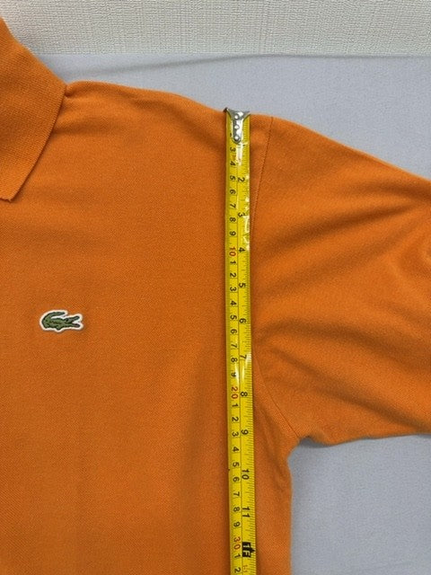 Lacoste Men's Orange Cotton Polo Shirt Short Sleeve Button Regular
