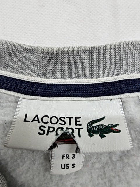 Lacoste Men's Grey Crew Neck Sweatshirt S Cotton Blend Croc Logo