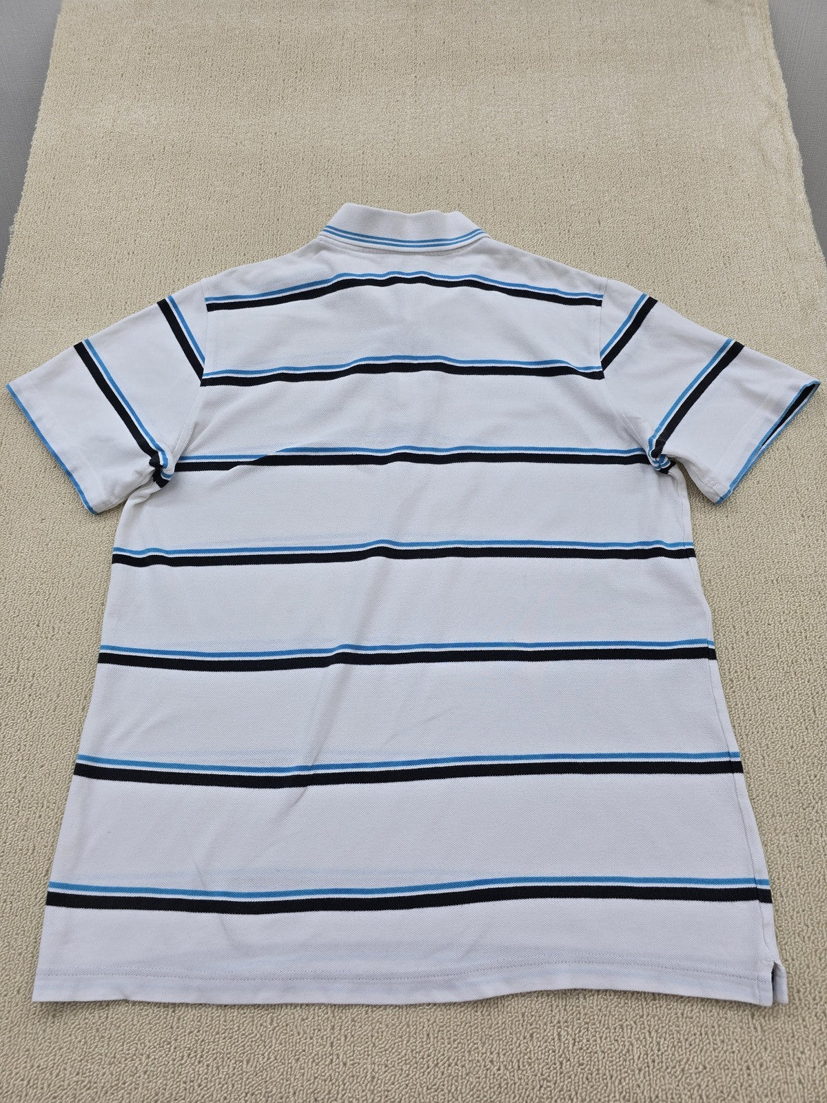 Reebok Vector Striped White Men's Short Sleeve Training Polo Shirt