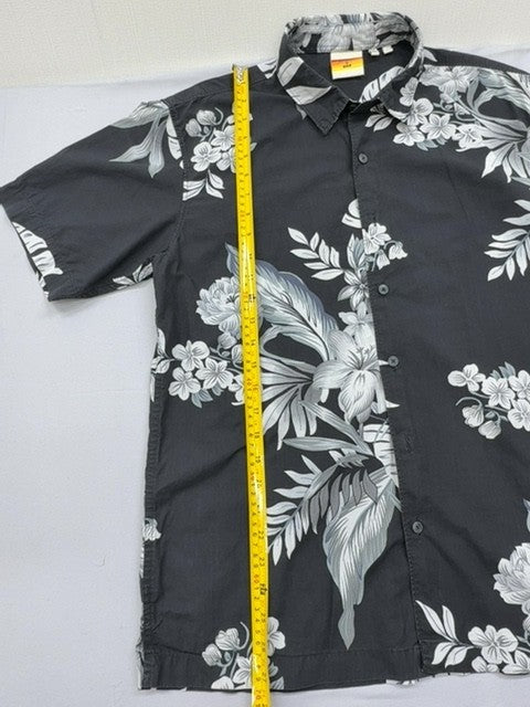 Superdry Men's Black Floral Short Sleeve Button-Down Shirt Size L