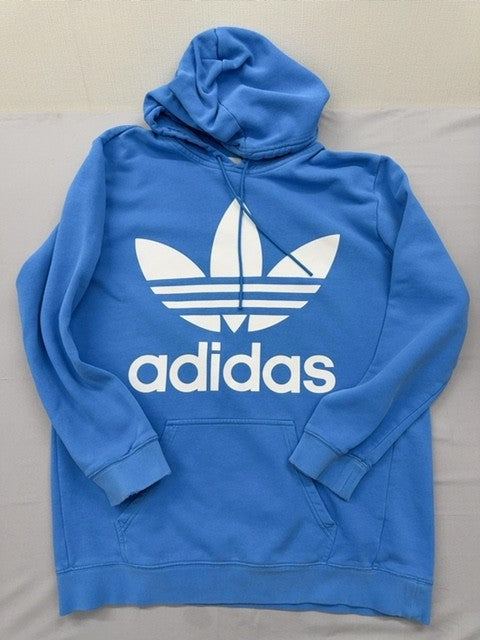 Adidas Men's Blue 3-Stripes Fleece Pullover Hoodie XL Regular