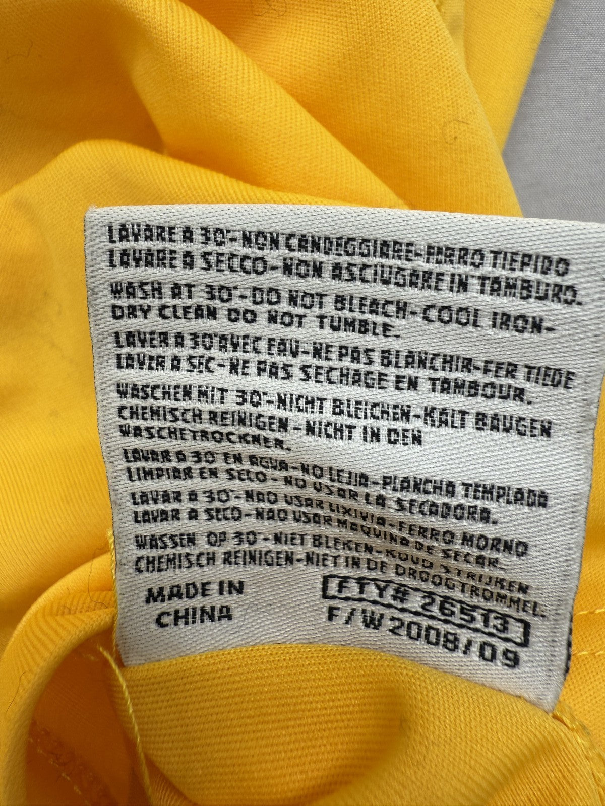 Kappa Men's Yellow Football Jersey XL V-Neck 2008 Short Sleeve