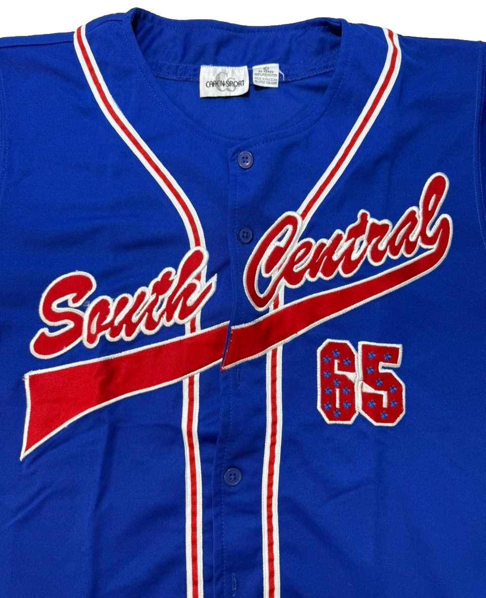 Men's South Central 65 Jersey Blue Red Baseball Shirt 2Xl Classic Retro