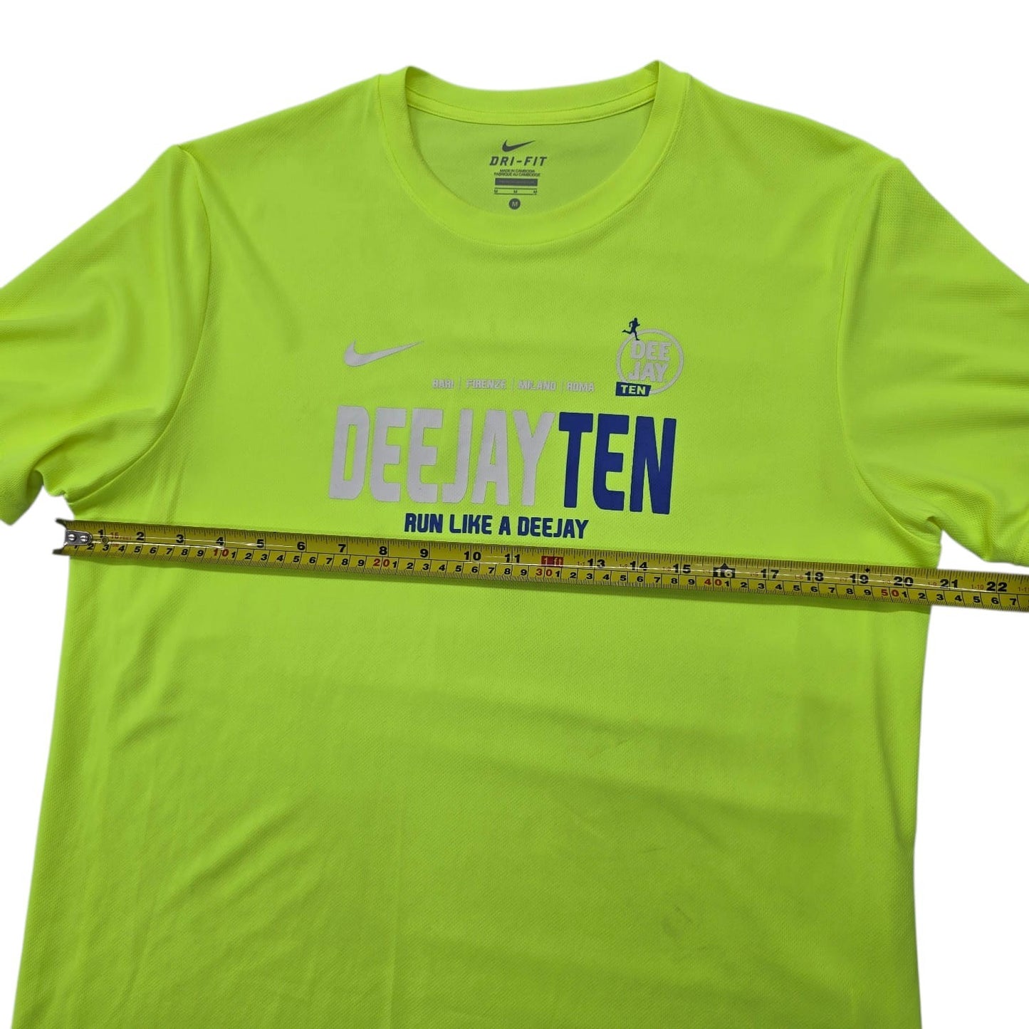 Nike Men's Neon Green Dri-FIT Running T-Shirt Size M