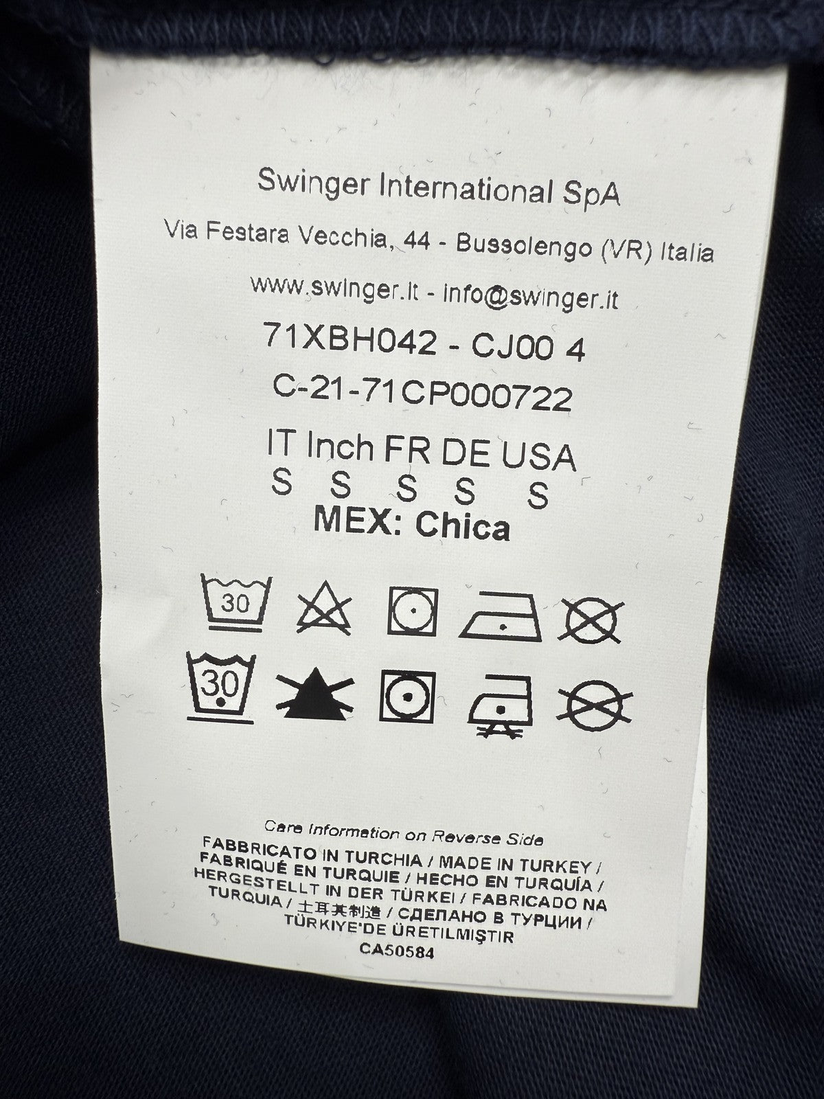 Lamborghini Swinger Men's Dark Blue S Cotton T-Shirt Graphic Logo Patch